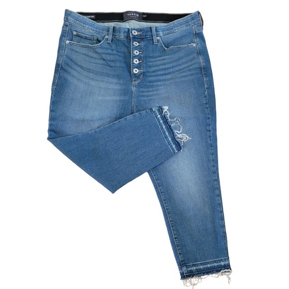 TORRID Premium Sky High Skinny Cropped Jeans - Picture 3 of 7